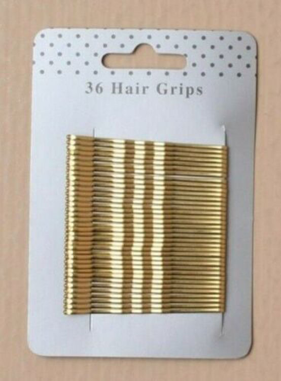 Picture of 3877-Pack of 36 Blonde Kirby Hair Grip Clips Accessory 5.5cm